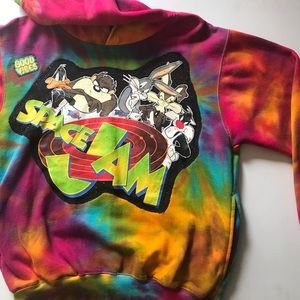 Good vibes space jam tie dye hoodie